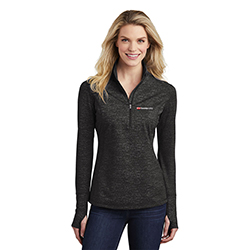 LADIES STRETCH REFLECTIVE HEATHER 1/2 ZIP PULLOVER